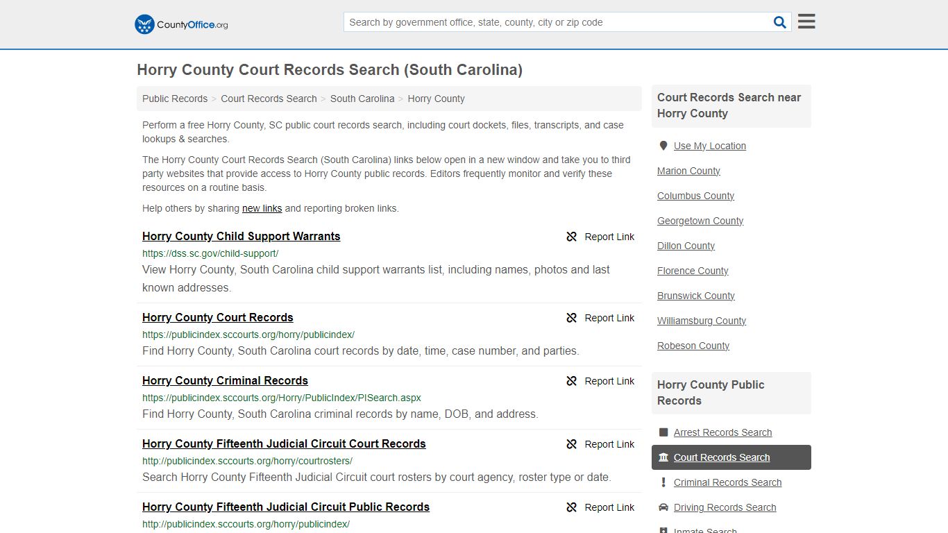 Horry County Court Records Search (South Carolina) - County Office